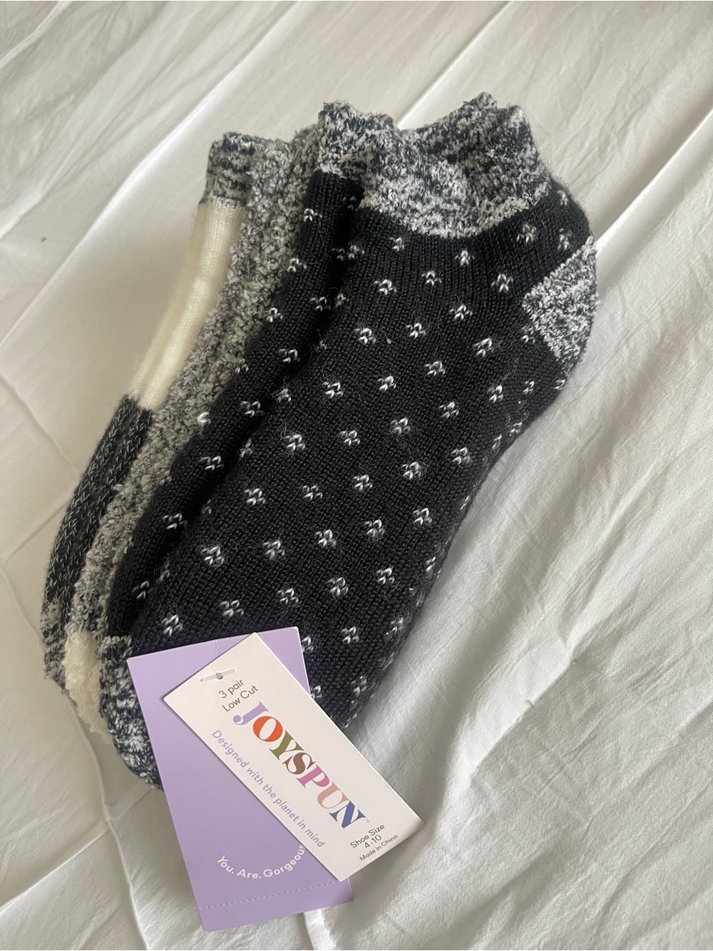 3 pack (pairs) of Women's Double Layer Low Cut Lounge Socks Fits Shoe Sizes 4-10